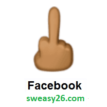 Middle Finger: Medium-Dark Skin Tone on Facebook 3.0