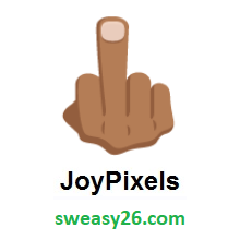Middle Finger: Medium-Dark Skin Tone on JoyPixels 2.0