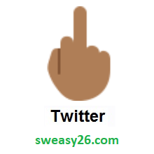 Middle Finger: Medium-Dark Skin Tone on Twitter Twemoji 2.0