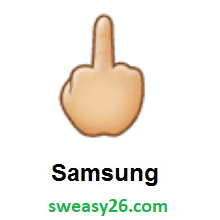 Middle Finger: Medium-Light Skin Tone on Samsung TouchWiz 7.1