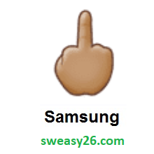Middle Finger: Medium Skin Tone on Samsung TouchWiz 7.1