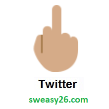 Middle Finger: Medium Skin Tone on Twitter Twemoji 2.0