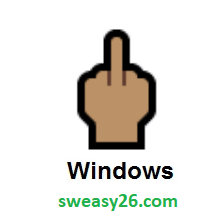 Middle Finger: Medium Skin Tone on Microsoft Windows 10 Anniversary Update
