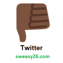 Thumbs Down: Dark Skin Tone on Twitter Twemoji 2.0