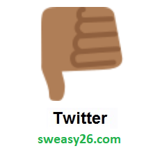 Thumbs Down: Medium-Dark Skin Tone on Twitter Twemoji 2.0