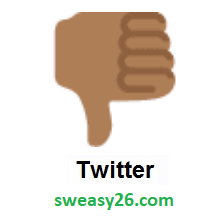 Thumbs Down: Medium-Dark Skin Tone on Twitter Twemoji 2.4