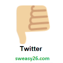 Thumbs Down: Medium-Light Skin Tone on Twitter Twemoji 2.0