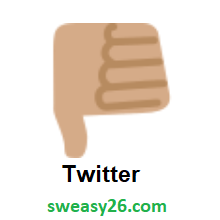 Thumbs Down: Medium Skin Tone on Twitter Twemoji 2.0