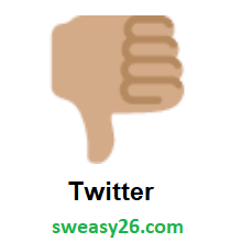Thumbs Down: Medium Skin Tone on Twitter Twemoji 2.4