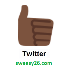 Thumbs Up: Dark Skin Tone on Twitter Twemoji 2.0
