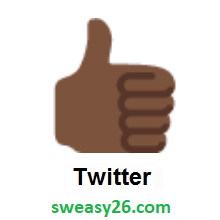 Thumbs Up: Dark Skin Tone on Twitter Twemoji 2.4