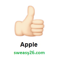 Thumbs Up: Light Skin Tone on Apple iOS 8.3