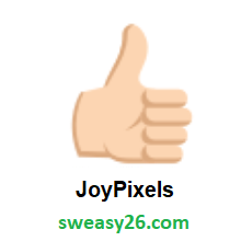 Thumbs Up: Light Skin Tone on JoyPixels 3.0