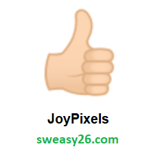 Thumbs Up: Light Skin Tone on JoyPixels 4.0