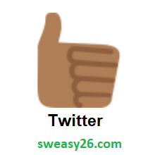 Thumbs Up: Medium-Dark Skin Tone on Twitter Twemoji 2.0