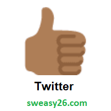 Thumbs Up: Medium-Dark Skin Tone on Twitter Twemoji 2.4