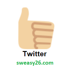Thumbs Up: Medium-Light Skin Tone on Twitter Twemoji 2.0