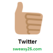 Thumbs Up: Medium Skin Tone on Twitter Twemoji 2.0