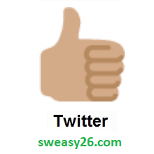 Thumbs Up: Medium Skin Tone on Twitter Twemoji 2.4